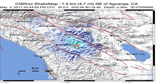 Un sismo de 3.4 se registró esta mañana con epicentro próximo al Observatorio de Palomar