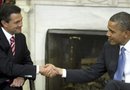 El presidente estadounidense, Barack Obama, se reúne con el mandatario electo mexicano, Enrique Peña Nieto, en la Oficina Oval de la Casa Blanca en Washington DC (EE.UU.) hoy, martes 27 de noviembre de 2012.