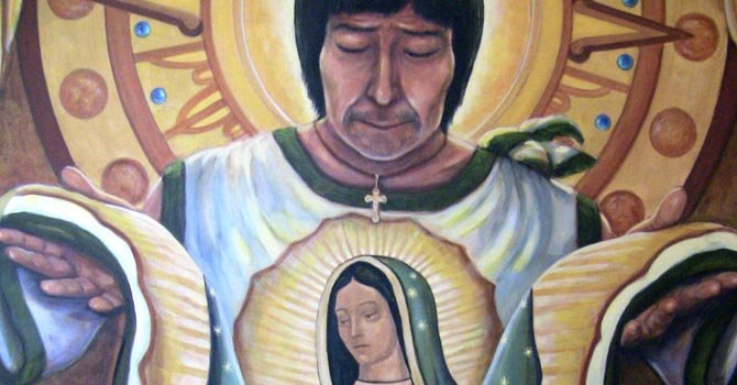Artistas pintan apariciones de San Juan Diego
