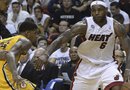 LeBron "King" James del Miami Heat en acción ante los Indiana Pacers durante el séptimo juego de las semifinales de la NBA.