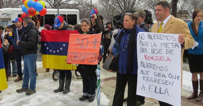 Venezolanos protestan ante la OEA en DC