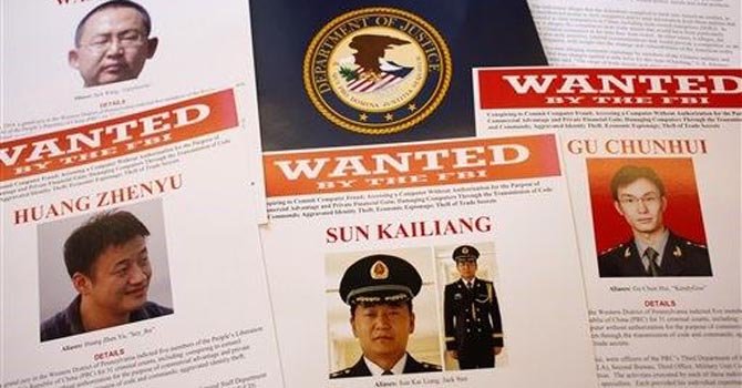 Acusan a cinco chinos de espionaje