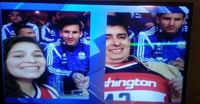 "Me tomé un 'selfie' con Messi"