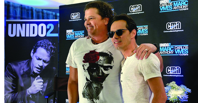 Marc Anthony y Carlos Vives harán bailar en Virginia