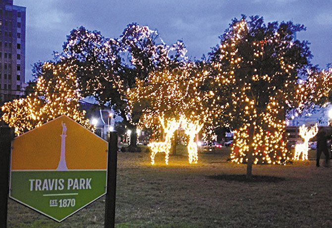 Miles de luces en el parque