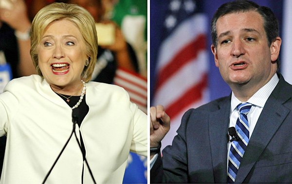 Hillary Clinton y Ted Cruz los ganadores en Texas