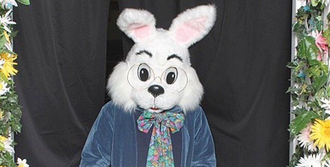 Fotos con  el conejo de Pascua