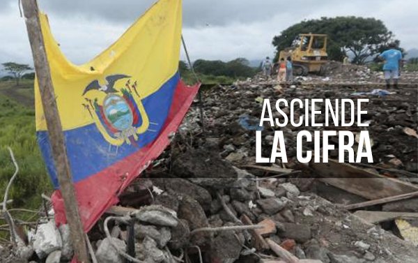 Asciende a 655 el número de muertos por terremoto de magnitud 7.8 en Ecuador