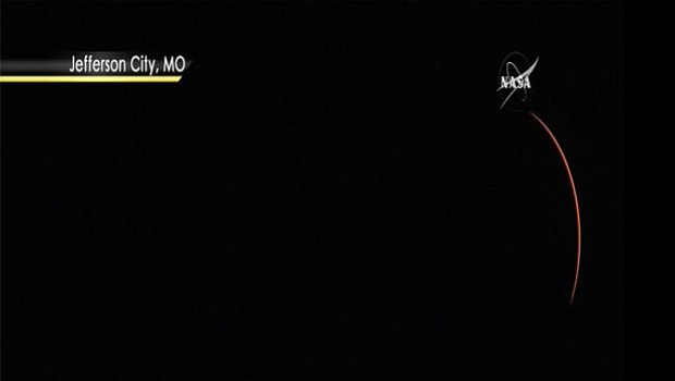 Cómo se vio en Jeffeson City, Montana alrededor de las 11:21 horas pacífico. Foto-Cortesía: NASA TV , Public Channel.