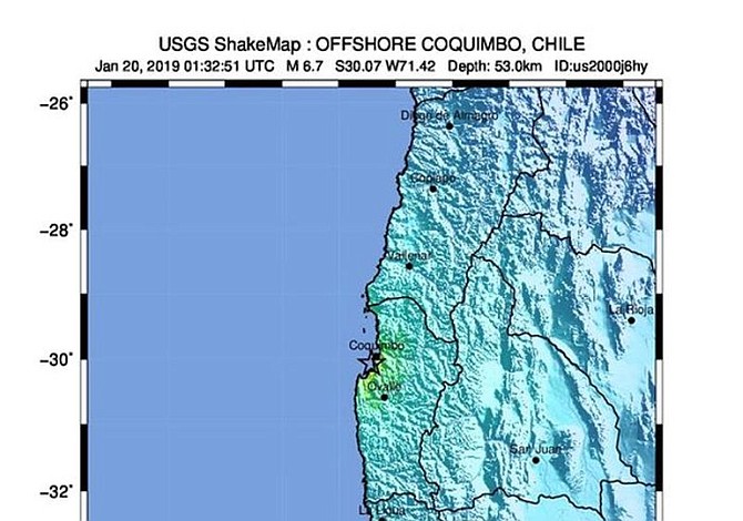 Sismo de 6.7 sacudió la costa de Chile