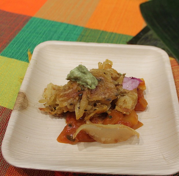 TRADICIÓN. Un primer plano del plato salvadoreño creado por el chef Santos Fuentes. Se inspiró en la tradición de la Semana Santa que siempre incluye pescado en su país.
