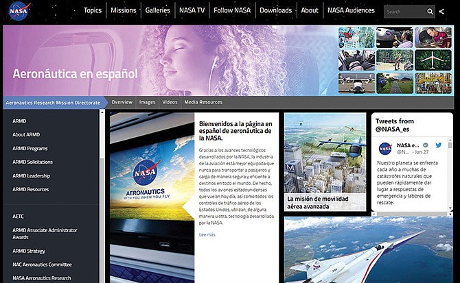 Web en español sobre aeronáutica