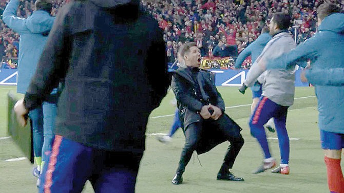 UEFA sancionaría a Simeone por polémico festejo