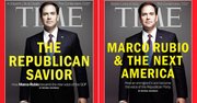El senador republicano por Florida Marco Rubio en la portada para EE.UU de Time (a la izquierda) y la portada en su versión internacional (a la derecha).