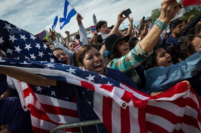 La guatemalteca Lorena Ramírez llegó al Mall de Washington desde Arlington, Virginia.