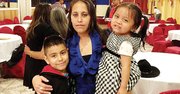 MADRE. La entrenadora Bertha Cifuentes con sus hijos Luis, de 9 años, y Melanie, de 4.