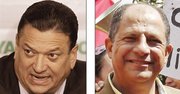 Johnny Araya, del oficialista PLN. Luis Guillermo Solís, del PAC.