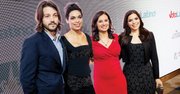 EN DC. (De izq. a der.) Diego Luna, Rosario Dawson, María Teresa Kumar, y América Ferrera, el 18, en la ‘premier’ del filme “César Chávez” en el Newseum. 