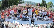 El jueves 28 de agosto los manifestantes por una reforma migratoria se concentraron ante la Casa Blanca.