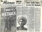 Edición de The Mirror de 1954 en la que escribió Charlie Ericksen su experiencia como "mojado"