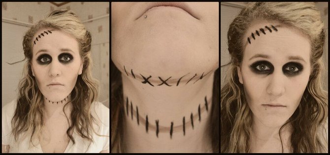 Para este look solo necesitas un delineador negro y sombras negras de maquillaje. Fácil y rápido.