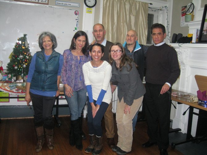 Asesores. Comenzando de la izq., María Lameiro, Carolina Restrepo, Jaime Monllor, Tony Brun, Carlos Alburqueque, Claudette Monroy y Andrea Gallegos-Montilla.