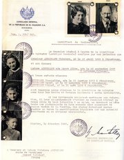 Uno de los documentos en los que se certifica la nacionalidad salvadoreña a un matrimonio judío, firmado por el cónsul Castellanos de El Salvador. Gracias a estos certificados, el cónsul salvadoreño salvó muchas vidas.