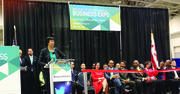 La alcaldesa de DC, Muriel Bowser, durante la inauguración de la Business Expo en el Centro de Convenciones de Washington, el 24 de marzo.