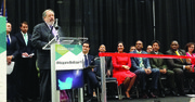 El embajador de El Salvador, Francisco Altschul, durante la inauguración de la Sexta edición de la Business Expo en Washington, DC, el 24 de marzo.