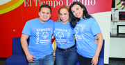 El Comité de Apoyo en EEUU a la Delegación de Atletas Especiales de El Salvador: Joel Rivera, Dendry Aguilar y Marisol Flamenco.
