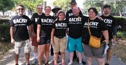 Author Rod Brana, (left) with other "Racists" -- some from the Cedar Lane Universalist Unitarian Church, where the author learned about the event, Sept. 5, 2015.