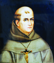 Fray Junipero Serra en un lienzo que se conserva en su ciudad, en Mallorca, España.