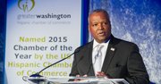 El ejecutivo del condado de Prince George's, Maryland, Rushern Baker durante el evento de la GWHCC el 19 de octubre en DC..