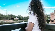 María, en Gaithersburg, Maryland, cuenta la dureza de su huida de El Salvador después de haber sido abusada por las pandillas. Ahora está feliz por haber recibido asilo en Estados Unidos. (Armando Trull/Para El Tiempo Latino)