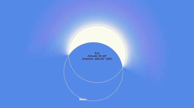 Así se verá el punto máximo del eclipse solar del 21 de agosto en Boston
