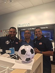 José Gabriel Cabrera, Marcelo Briones y Omar Cabrera de Punto Penal y Gol. FOTO: Cortesía Punto Penal y Gol