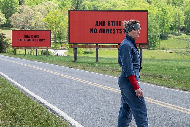 France McDormand como Mildred Hayes en "Three Billboards Outside Ebbing, Missouri".