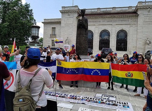DC. Venezolanos protestaron frente a la OEA en Washington DC y en 120 ciudades del mundo.