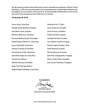 JUSTICIA. Ex Jefes de Estado y de Gobierno que suscriben la presente declaración