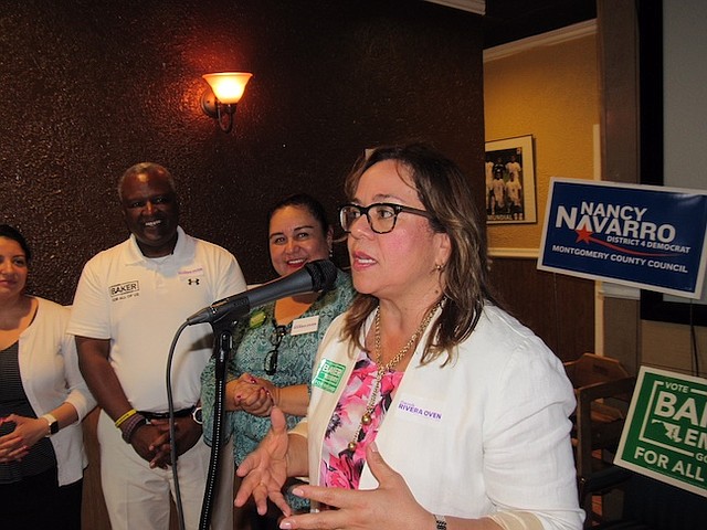 CANDIDATOS. La concejal de Montgomery Nancy Navarro, quien busca la reelección, junto a Grace Rivera, candidata por el concejo de ese condado.