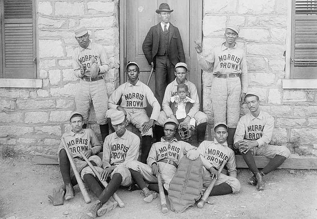Jugadores de béisbol afroamericanos de Morris Brown College. Impresión fotográfica, 1899 o 1900. División de Grabados y Fotografías, Biblioteca del Congreso