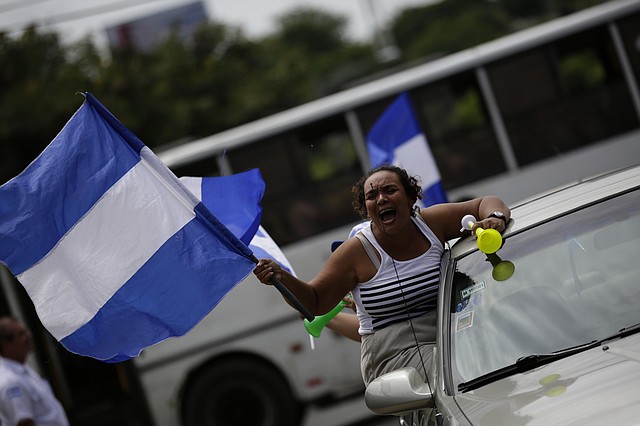 Caravana "Nicaragua no olvida, Nicaragua no se rinde", realizada el domingo