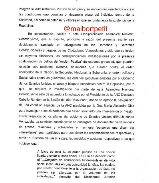 VENEZUELA. Documento Maibort Petit 2