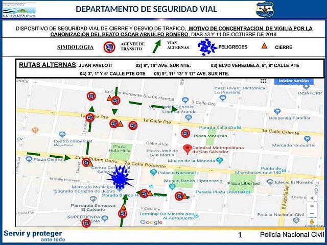 EL SALVADOR. El dispositivo será levantado el domingo a las 8 de la noche