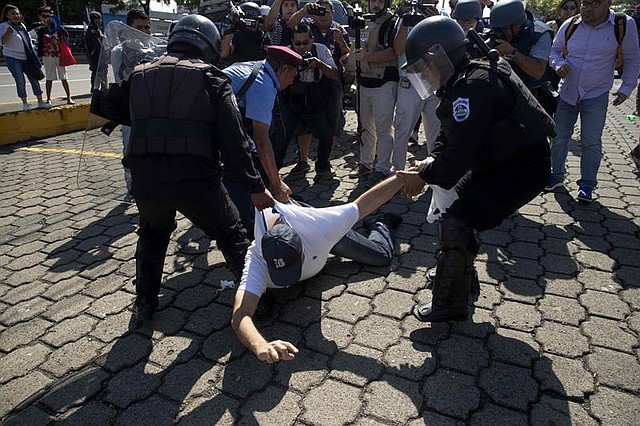 Detención de manifestantes en Nicaragua, el domingo 14 de octubre