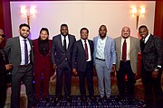 Danny Salazar, Carlos Martinez, David Ortiz, Pedro Martinez, Marcell Ozuna, Jim Corsi y Luis Severino, en la segunda edición de la Gala Anual, llevada a cabo en noviembre de 2017.