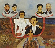 My Grandparents, Parents, and I (Family Tree). Frida Kahlo (Mexican, 1907–1954). 1936. Oil and tempera on zinc. The Museum of Modern Art, New York. Gift of Allan Roos, M.D., and B. Mathieu Roos, 1976. Digital Image © The Museum of Modern Art / Licensed by SCALA / Art Resource, NY. © 2019 Banco de México Diego Rivera Frida Kahlo Museums Trust, Mexico, D.F. /Artists Rights Society (ARS), New York.