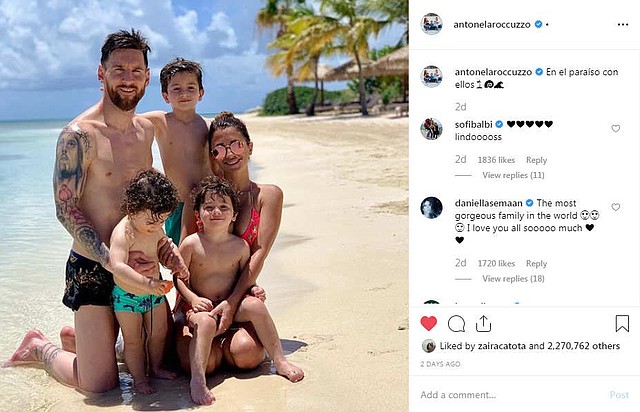 FAMILIA. Las fotos de Messi surgen luego de que terminara la Copa América.