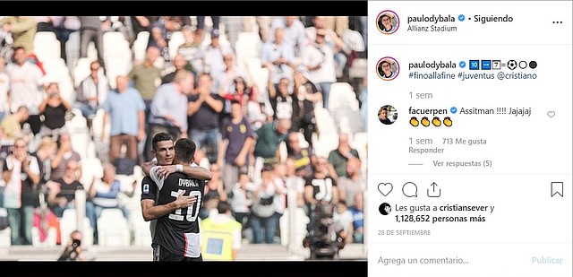 Foto subida por Dybala el 28 de septiembre a las redes sociales. | Foto: captura de pantalla de Instagram.