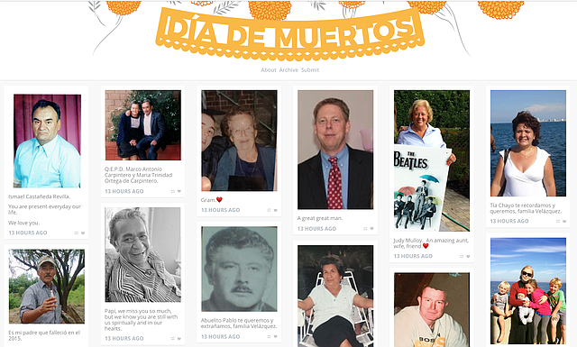 Algunas de las fotos enviadas hasta el jueves 24 de octubre a la página boston.gov/dia-de-muertos